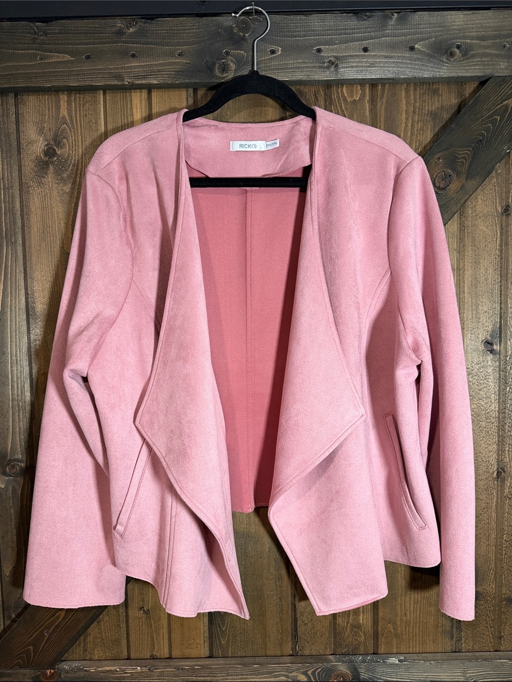 Ricki's Dusty Rose Open-Front Draped Cardigan